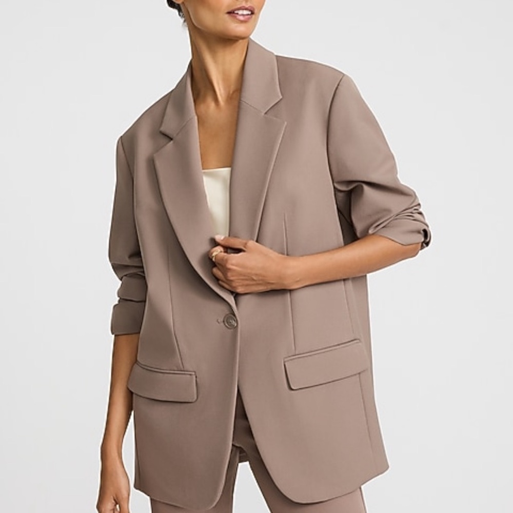 Express Taupe Oversized Blazer